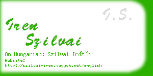 iren szilvai business card